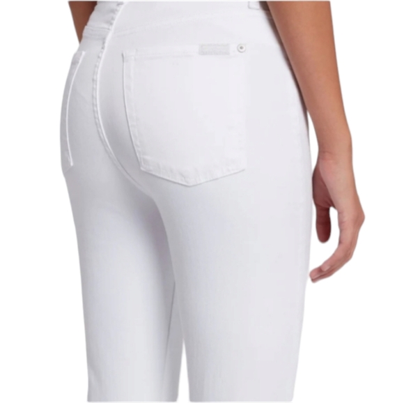 7 For All Mankind Women's The Skinny Jeans White Mid-Rise Size W29 L31 - Picture 2 of 7